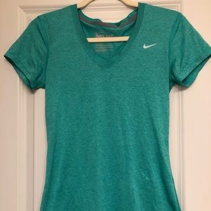 Nike Dry Fit Seafoam Green workout tee.